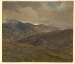 Kresba, Modré kopce a šedá oblaka, Jamajka, květen-srpen 1865 od Frederic Edwin Church