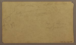 Kresba, botanické skici; Verso: Mraky, červenec 1865 od Frederic Edwin Church