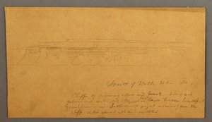 Kresba, Cliffs, pravděpodobně 1859 od Frederic Edwin Church