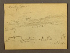 Kresba, Studie mraků nad budovami, pravděpodobně 1868-69 od Frederic Edwin Church
