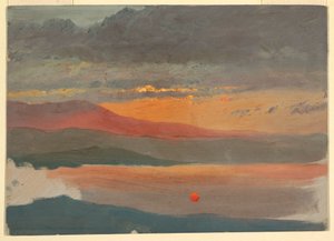 Kresba, Studie mraků při západu slunce, 1860-70 od Frederic Edwin Church