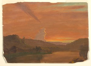 Kresba, Studie mraků při západu slunce, 1850-60 od Frederic Edwin Church