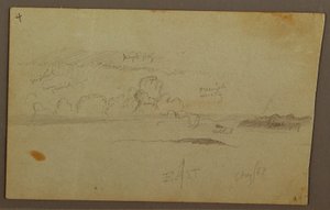Kresba, Mraky nad pohořím, 1863 od Frederic Edwin Church