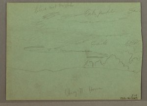 Kresba, Oblačná obloha nad hřebenem, srpen 1871 od Frederic Edwin Church