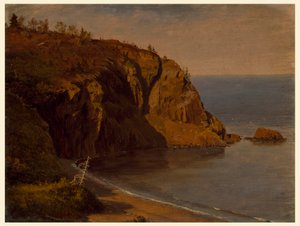 Kresba, pobřeží ostrova Grand Manan, Kanada, srpen nebo září 1851 od Frederic Edwin Church