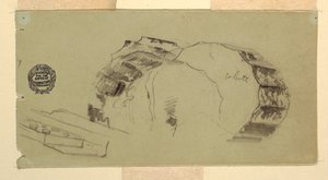 Kresba, Fragmenty sloupu a antablatury, Athény, duben 1869 od Frederic Edwin Church
