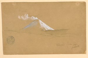 Kresba, Cotopaxi z okolí Ambata, Ekvádor, 1853 od Frederic Edwin Church