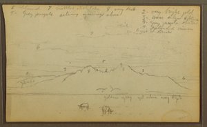 Kresba, Krávy v krajině; Verso: Bambus, 1857 od Frederic Edwin Church