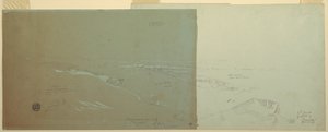 Kresba, Damašek, Sýrie, pohled od severozápadu, 2. část, duben nebo květen 1868 od Frederic Edwin Church