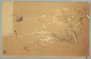 Kresba, Detailní pohled na okraj kanadské banky, srpen 1858 od Frederic Edwin Church