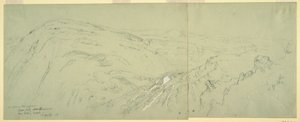 Kresba, Pohled z dálky na Damašek, Sýrie, 7. května 1868 od Frederic Edwin Church