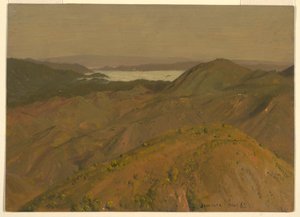 Kresba, Pohled do dálky na vrcholky kopců, srpen 1865 od Frederic Edwin Church
