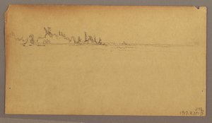 Kresba, Dvojitá duha nad vodopády, řeka Niagara, pravděpodobně 1858 od Frederic Edwin Church