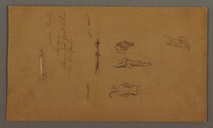 Kresba, figurální studie, postava ve člunu, ryba, pravděpodobně 1868 od Frederic Edwin Church