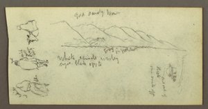 Kresba, Studie postavy, horské pásmo, pravděpodobně 1868 od Frederic Edwin Church