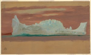 Kresba, Plovoucí ledovce pod oblačnou oblohou, Newfoundland, červenec 1859 od Frederic Edwin Church