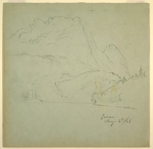 Kresba, Od jednoho z jezer Gosau, Solná komora, 6. srpna 1868 od Frederic Edwin Church