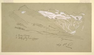 Kresba, Z Bernských Alp, Bel Arp, srpen 1868 od Frederic Edwin Church