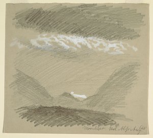 Kresba, Z Bernských Alp, Bel Alp, srpen 1868 od Frederic Edwin Church