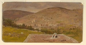 Kresba, Hebron, celkový pohled, únor 1868 od Frederic Edwin Church