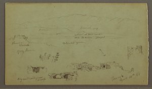 Kresba, Hill Range Across Plain, Ruiny, 28. dubna 1868 od Frederic Edwin Church
