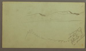 Kresba, Kopce přes planinu, pravděpodobně 1868 od Frederic Edwin Church