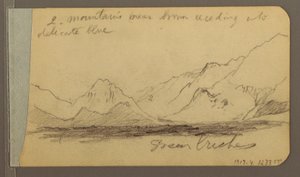 Kresba, Kopce a pohoří; Verso: Cesta v lese, 1889 od Frederic Edwin Church