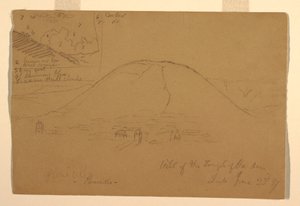 Kresba, kopec pod chrámem Slunce, Quito, Ekvádor, 23. června 1857 od Frederic Edwin Church
