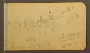 Kresba, Domy, Steeple, 23. února 1889 od Frederic Edwin Church
