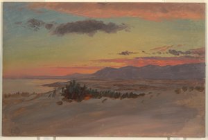 Kresba, Hudson Valley v zimě, pohled na jihozápad od Olany, 1870-80 od Frederic Edwin Church