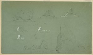 Kresba, Ledovce, 7. a 9. července 1859 od Frederic Edwin Church