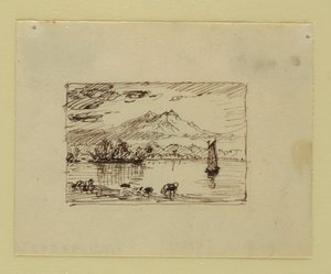 Kresba, Imaginární krajina, asi 1850 od Frederic Edwin Church