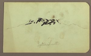 Kresba, vrcholky Itaccihuatl; rubová strana: pečicí pec, 1883 od Frederic Edwin Church