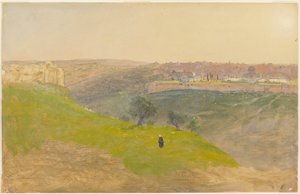 Kresba, Jeruzalém z Olivové hory, březen 1868 od Frederic Edwin Church