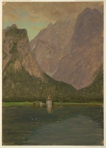 Kresba, Koenigsee, u Berchtesgadenu, Bavorsko, 1868 od Frederic Edwin Church