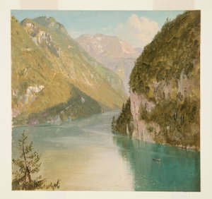 Kresba, Königssee, Bavorsko, červenec 1868 od Frederic Edwin Church