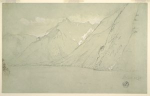 Kresba, Königssee z Falkensteinu, červenec 1868 od Frederic Edwin Church