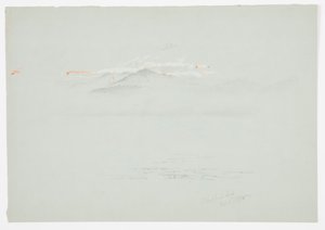 Kresba, jezero Millinoket a hora Katahdin, 1878 od Frederic Edwin Church