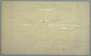 Kresba, Krajina při západu slunce, Jamajka, červenec 1865 od Frederic Edwin Church