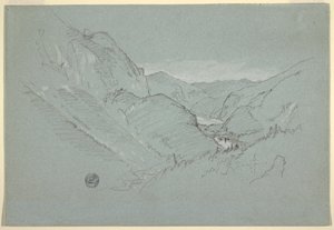 Kresba, Krajina z Alp, srpen-září 1868 od Frederic Edwin Church