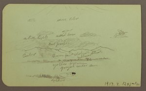 Kresba, Krajina s kostelem; Verso: Krajina, 1883 od Frederic Edwin Church