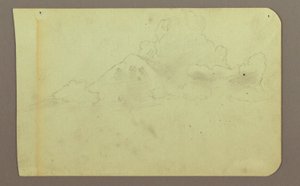 Kresba, Krajina s mraky; Verso: Hora, 1883 od Frederic Edwin Church