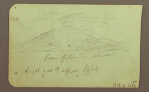 Kresba, Krajina s mraky; Verso: Hora, 1883 od Frederic Edwin Church
