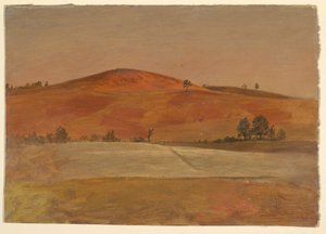 Kresba, Krajina s nízkým kopcem a poli, 1870-80 od Frederic Edwin Church