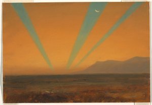 Kresba, Krajina se západem slunce, 1860-70 od Frederic Edwin Church