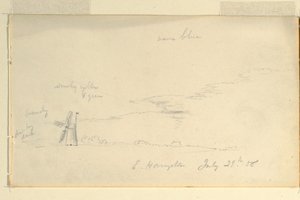 Kresba, Krajina s větrným mlýnem, 29. července 1858 od Frederic Edwin Church