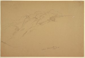 Kresba, Krajina mezi Gollingem a Abtenau, 5. srpna 1868 od Frederic Edwin Church