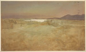 Kresba, Pohled od Olany, jihozápadně přes Hudson Valley, 1870-80 od Frederic Edwin Church