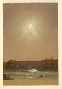 Kresba, Maine , západ slunce, 1855-65 od Frederic Edwin Church