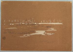 Kresba, Bažinatá krajina u Millinocket, 20. září 1878 od Frederic Edwin Church